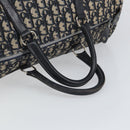 Christian Dior Trotter Canvas Boston Bag Navy Silver Auth 165227-7