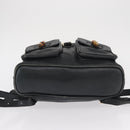 GUCCI Bamboo Backpack Leather Black Gold 003 2058 0016 Auth 165229-5