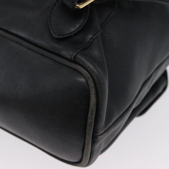 GUCCI Bamboo Backpack Leather Black Gold 003 2058 0016 Auth 165229