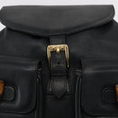 GUCCI Bamboo Backpack Leather Black Gold 003 2058 0016 Auth 165229-19