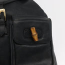 GUCCI Bamboo Backpack Leather Black Gold 003 2058 0016 Auth 165229-21