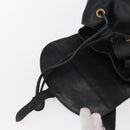 GUCCI Bamboo Backpack Leather Black Gold 003 2058 0016 Auth 165229-10