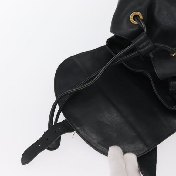 GUCCI Bamboo Backpack Leather Black Gold 003 2058 0016 Auth 165229