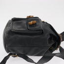 GUCCI Bamboo Backpack Leather Black Gold 003 2058 0016 Auth 165229-3