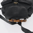 GUCCI Bamboo Backpack Leather Black Gold 003 2058 0016 Auth 165229-6