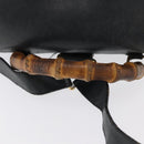 GUCCI Bamboo Backpack Leather Black Gold 003 2058 0016 Auth 165229-7