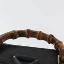 GUCCI Bamboo Backpack Leather Black Gold 003 2058 0016 Auth 165229-14