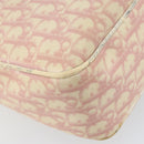 Christian Dior Trotter Canvas Schoudertas PVC Roze Zilver Auth 165231-16