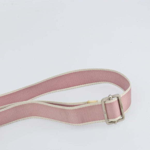 Christian Dior Trotter Canvas Schoudertas PVC Roze Zilver Auth 165231