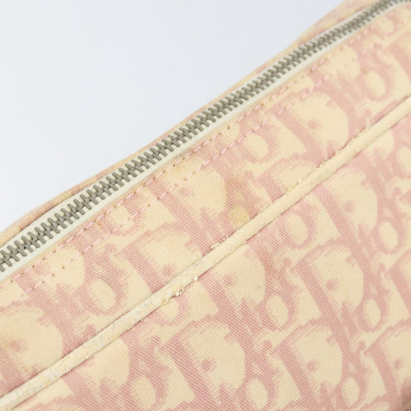 Christian Dior Trotter Canvas Shoulder Bag PVC Pink Silver Auth 165233