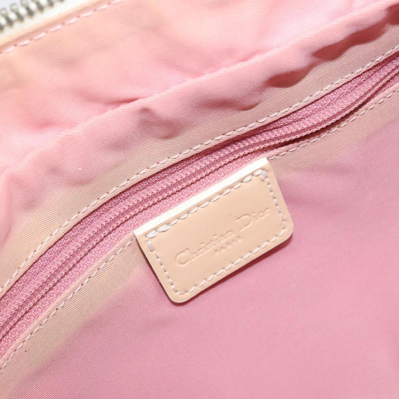 Christian Dior Trotter Canvas Shoulder Bag PVC Pink Silver Auth 165233