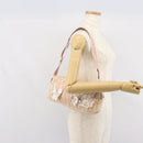 Christian Dior Trotter Canvas Shoulder Bag PVC Pink Silver Auth 165233-23