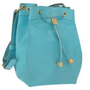 Christian Dior Shoulder Bag Leather Light Blue Auth 165238-1