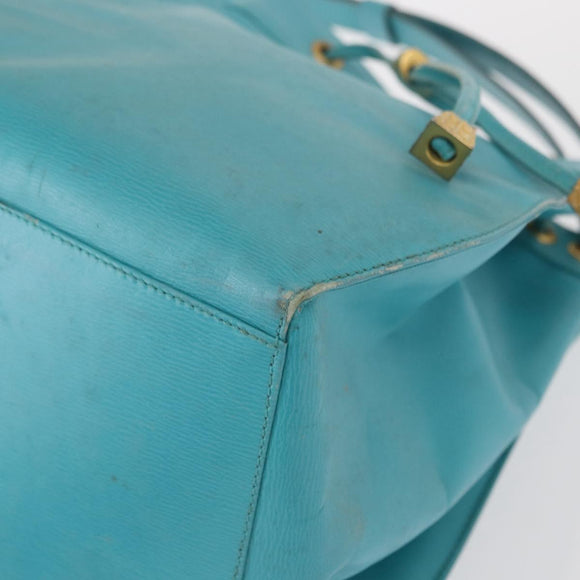 Christian Dior Shoulder Bag Leather Light Blue Auth 165238