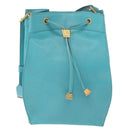 Christian Dior Shoulder Bag Leather Light Blue Auth 165238-2