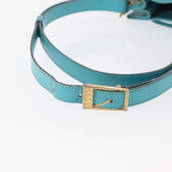 Christian Dior Shoulder Bag Leather Light Blue Auth 165238