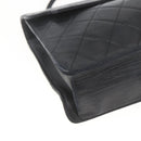 CHANEL Matelasse Shoulder Bag Lamb Skin Black Gold CC Auth 165240-11