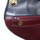 CHANEL Matelasse Shoulder Bag Lamb Skin Black Gold CC Auth 165240-15