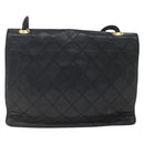 CHANEL Matelasse Shoulder Bag Lamb Skin Black Gold CC Auth 165240-3