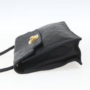 CHANEL Matelasse Shoulder Bag Lamb Skin Black Gold CC Auth 165240-4