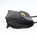 CHANEL Matelasse Shoulder Bag Lamb Skin Black Gold CC Auth 165240-5
