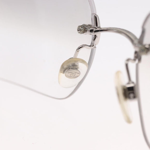 CHANEL COCO Mark Sunglasses metal Clear CC Auth 165242V