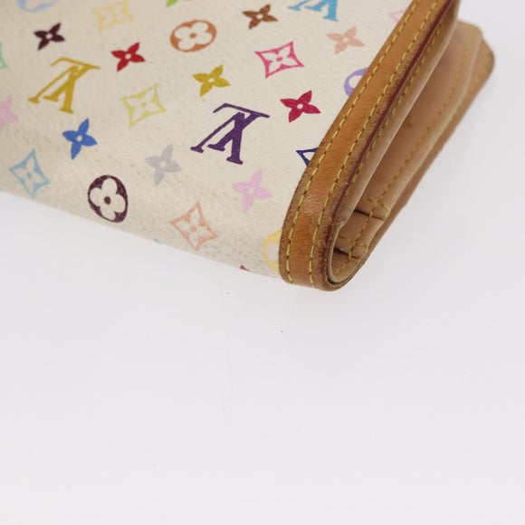 LOUIS VUITTON Multicolor Porte MonnaieViennois Wallet White M92987 Auth 165243
