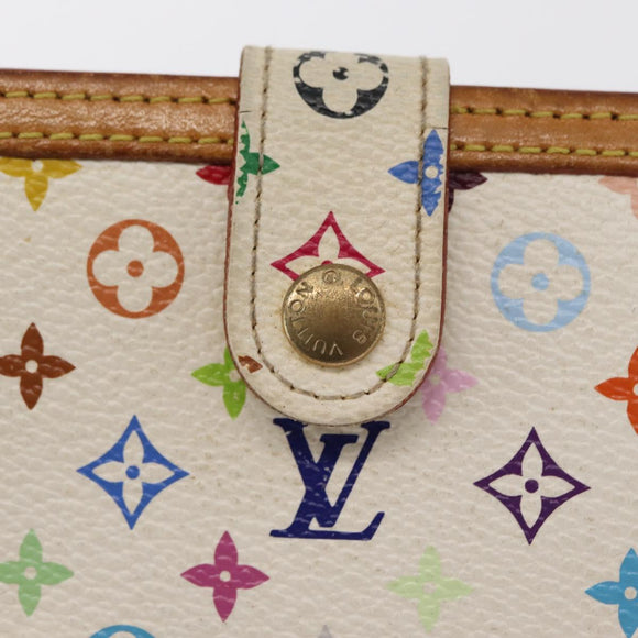 LOUIS VUITTON Multicolor Porte MonnaieViennois Wallet White M92987 Auth 165243