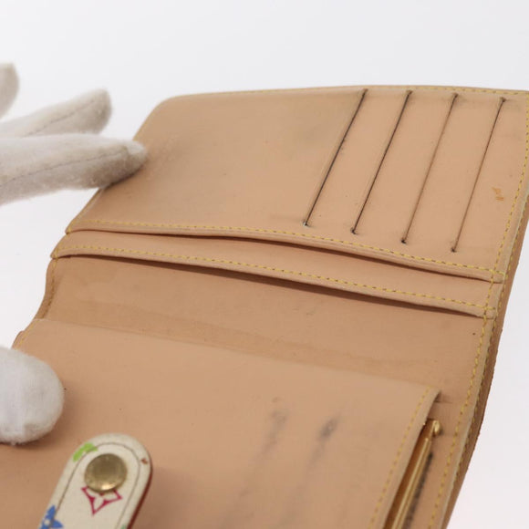 LOUIS VUITTON Multicolor Porte MonnaieViennois Wallet White M92987 Auth 165243