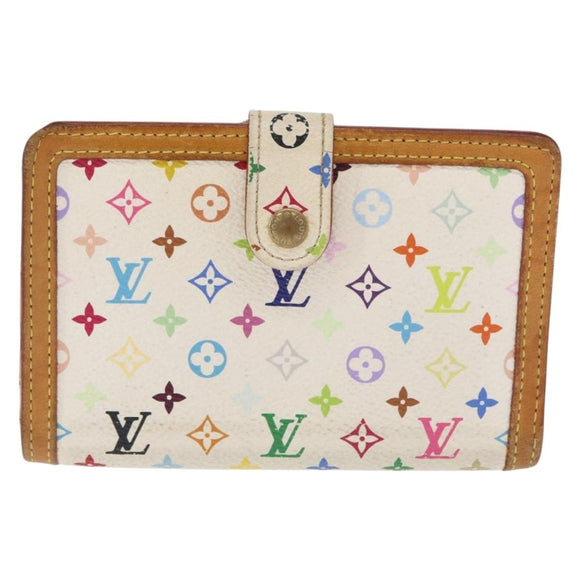 LOUIS VUITTON Multicolor Porte MonnaieViennois Wallet White M92987 Auth 165243