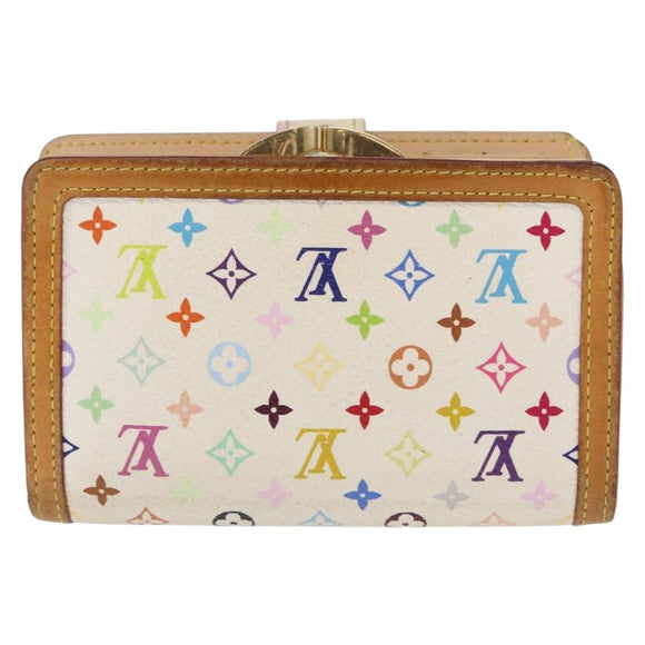 LOUIS VUITTON Multicolor Porte MonnaieViennois Wallet White M92987 Auth 165243