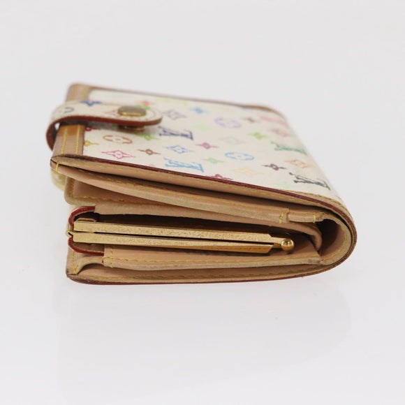 LOUIS VUITTON Multicolor Porte MonnaieViennois Wallet White M92987 Auth 165243