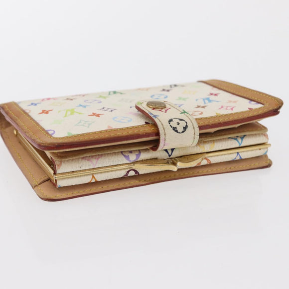 LOUIS VUITTON Multicolor Porte MonnaieViennois Wallet White M92987 Auth 165243