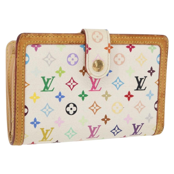 LOUIS VUITTON Multicolor Porte MonnaieViennois Wallet White M92987 Auth 165244