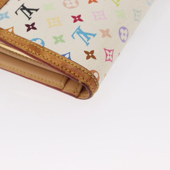 LOUIS VUITTON Multicolor Porte MonnaieViennois Wallet White M92987 Auth 165244