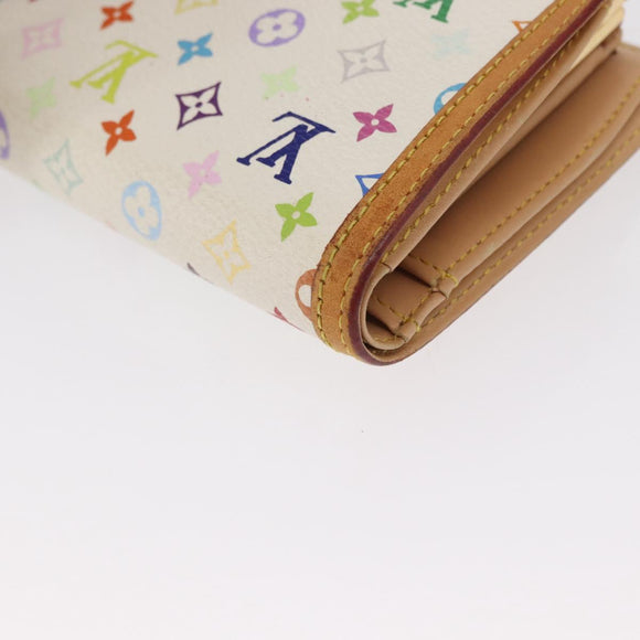 LOUIS VUITTON Multicolor Porte MonnaieViennois Wallet White M92987 Auth 165244