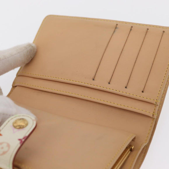 LOUIS VUITTON Multicolor Porte MonnaieViennois Wallet White M92987 Auth 165244