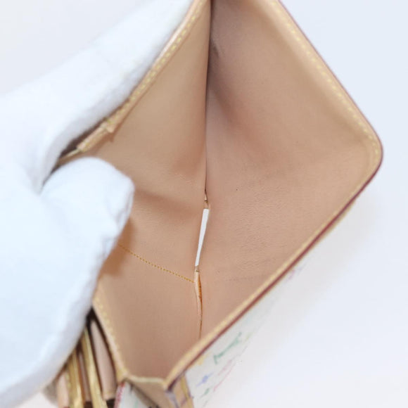 LOUIS VUITTON Multicolor Porte MonnaieViennois Wallet White M92987 Auth 165244
