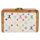 LOUIS VUITTON Multicolor Porte MonnaieViennois Wallet White M92987 Auth 165244-2