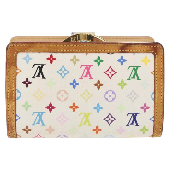 LOUIS VUITTON Multicolor Porte MonnaieViennois Wallet White M92987 Auth 165244