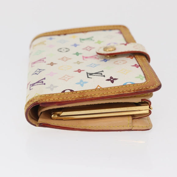 LOUIS VUITTON Multicolor Porte MonnaieViennois Wallet White M92987 Auth 165244