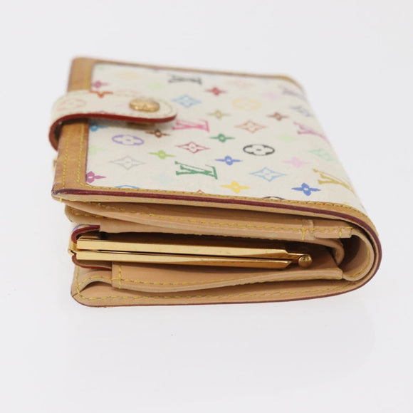 LOUIS VUITTON Multicolor Porte MonnaieViennois Wallet White M92987 Auth 165244