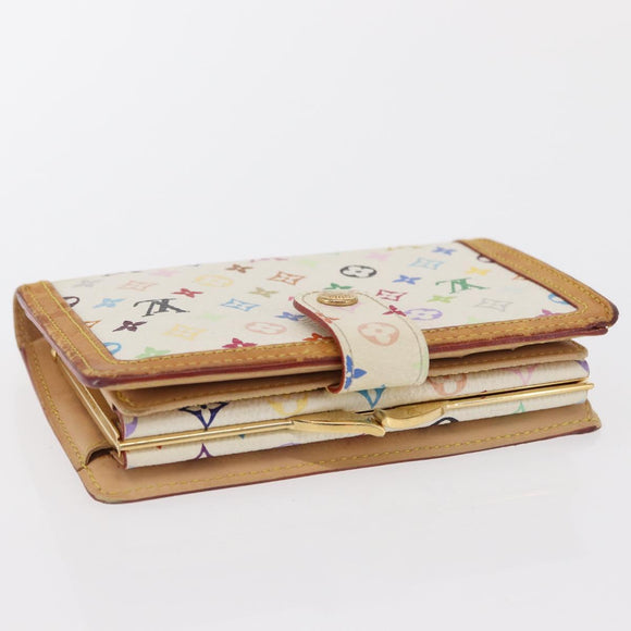 LOUIS VUITTON Multicolor Porte MonnaieViennois Wallet White M92987 Auth 165244