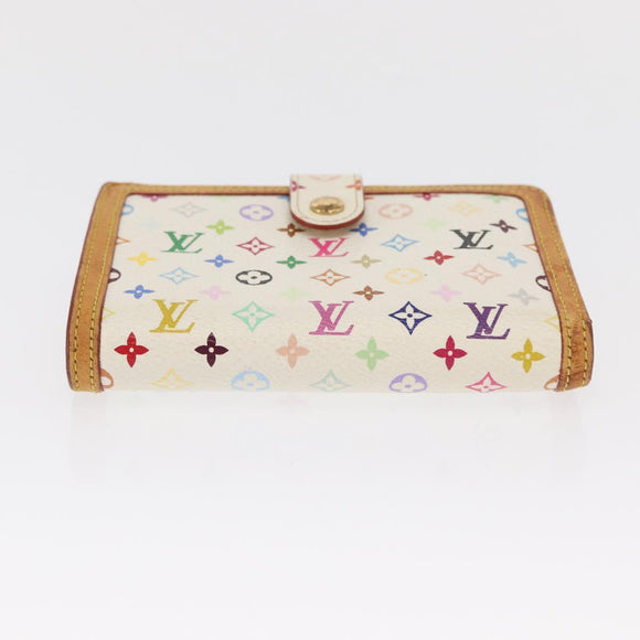 LOUIS VUITTON Multicolor Porte MonnaieViennois Wallet White M92987 Auth 165244