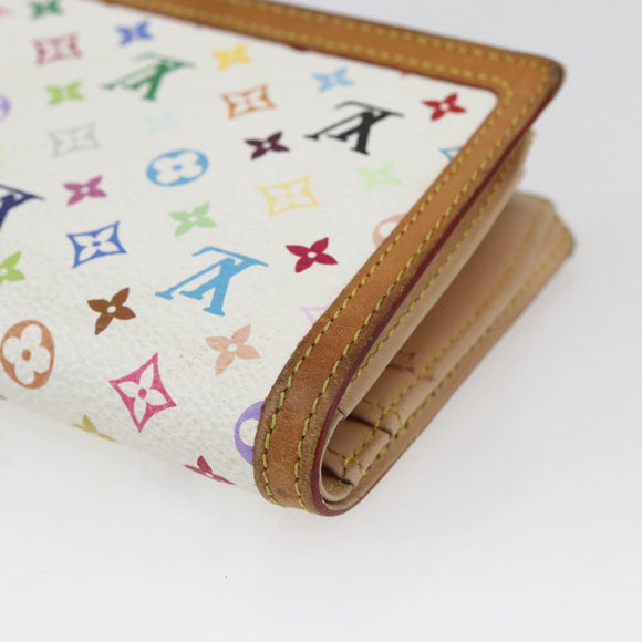 LOUIS VUITTON Multicolor Porte MonnaieViennois Wallet White M92987 Auth 165245