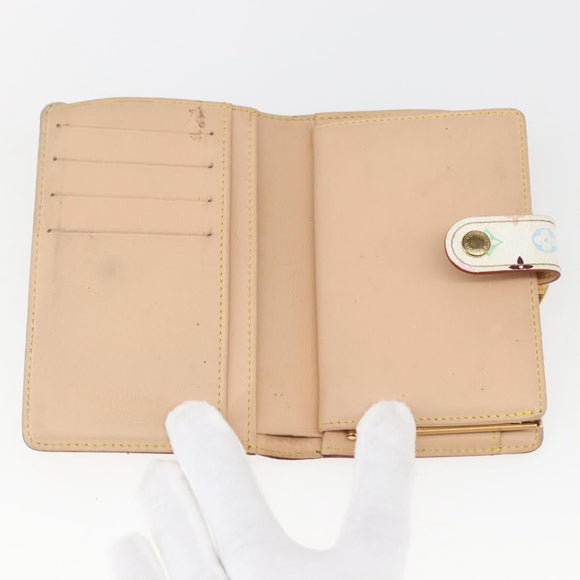 LOUIS VUITTON Multicolor Porte MonnaieViennois Wallet White M92987 Auth 165245