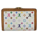 LOUIS VUITTON Multicolor Porte MonnaieViennois Wallet White M92987 Auth 165245-2