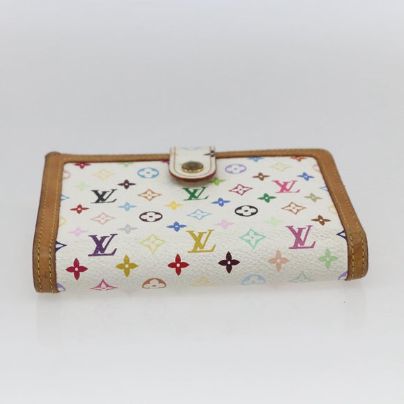 LOUIS VUITTON Multicolor Porte MonnaieViennois Wallet White M92987 Auth 165245