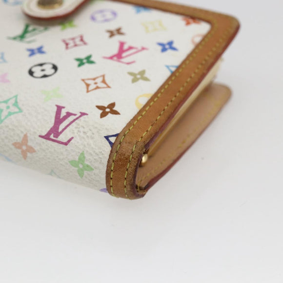 LOUIS VUITTON Multicolor Porte MonnaieViennois Wallet White M92987 Auth 165245