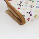 LOUIS VUITTON Multicolor Porte MonnaieViennois Wallet White M92987 Auth 165245-14